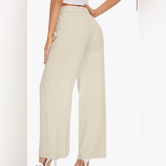 FUNYYZO Women's Wide Leg Pants. High Elastic Waist - Picture 2 of 4